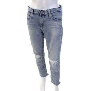 AG-ED Denim Womens Cotton Distressed Detail Five Pocket Jeans Blue Size 25